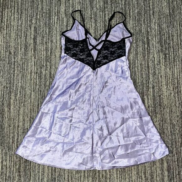 Apt 9 Intimates Womens Small Mini Slip Dress Purple Black Lace Chemise Lingerie - Picture 5 of 8